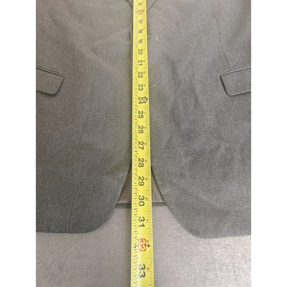 Van Heusen 48R Gray Suit Jacket Men's 2 Button Dress Blazer Classic Fit